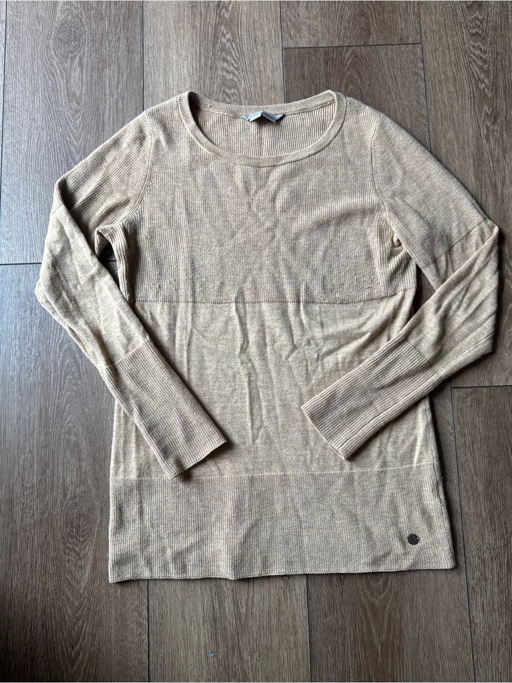 Royal Robbins Tan Ribbed Crew Neck Sweater